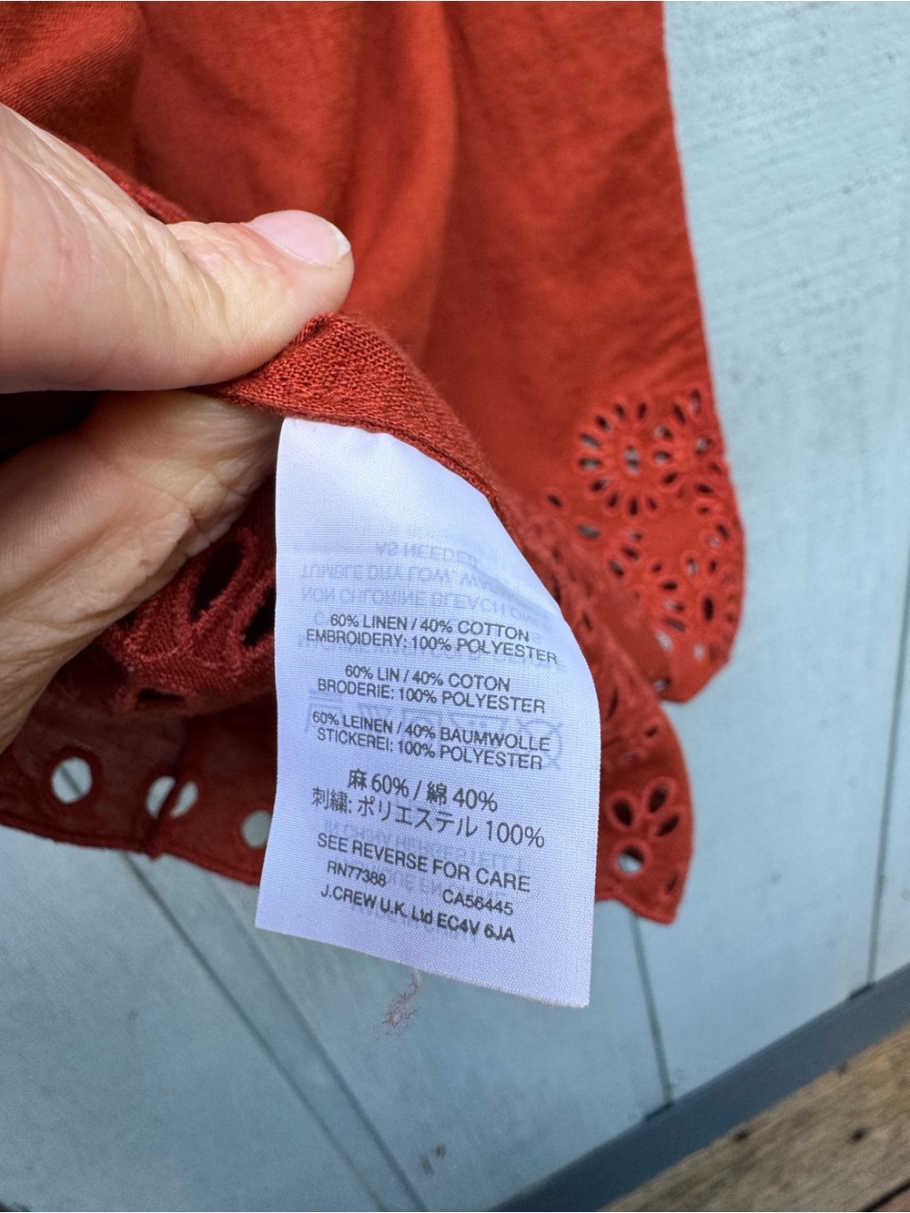 J. Crew Rust Red Midi Dress with Eyelet Hem - Picture 8 of 8